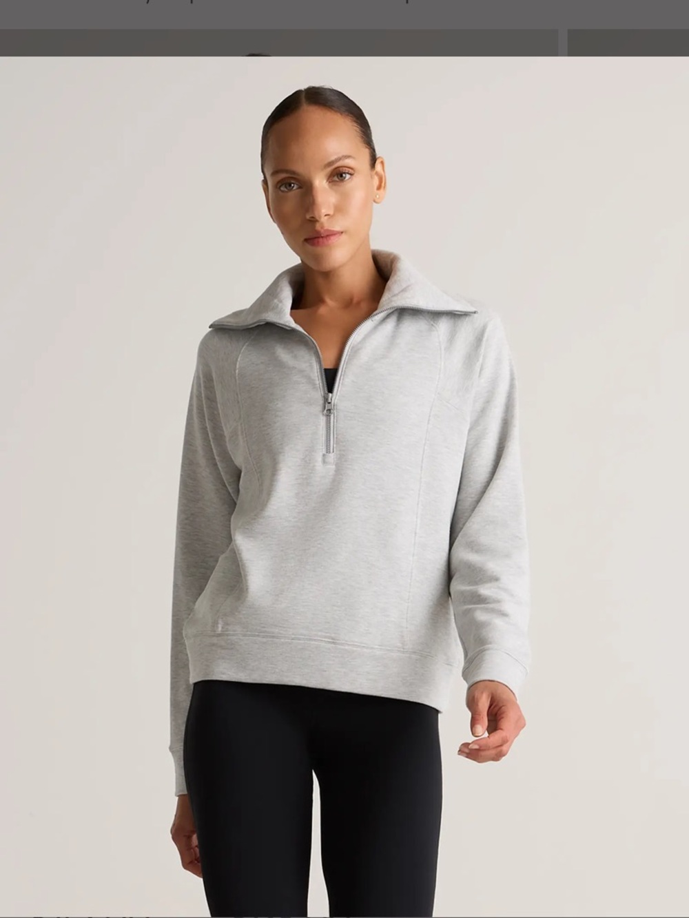 Quince Light Gray SuperSoft Fleece Half Zip